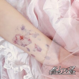 Cherry Blossom Temporary TattooSet of 4Floral Tattoo15x10 &10x6 cmGift IdeaFestival/Party AccessoryFake Tattoo image 3