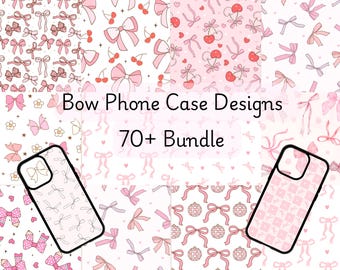 リボン型スマホケース昇華デザインバンドル（70種類以上のデザイン）（PNG/PDF）