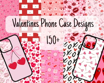 150種類以上のバレンタイン向けスマホケース昇華デザインセット（PNG）