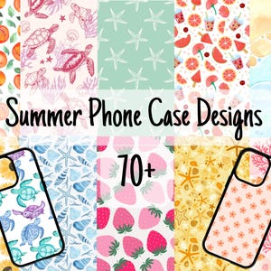 Sublimeringsdesignpaket för sommartelefonskal: 70+ PNG/PDF-filer