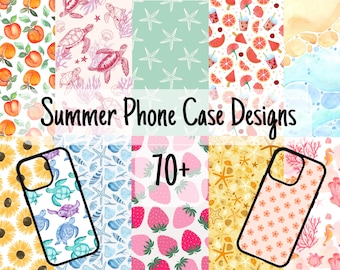 夏のスマホケース昇華デザインバンドル：70種類以上のPNG/PDFファイル