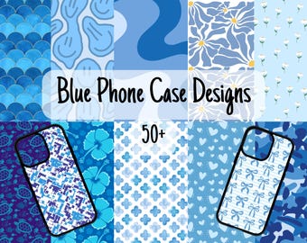 ブルーの携帯電話ケース昇華デザイン 50+ バンドル (PNG)