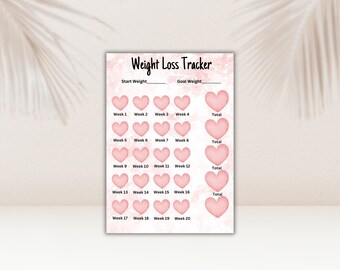 20週間の減量トラッカー（印刷可能）：A4ダイエットチャート（PDF）