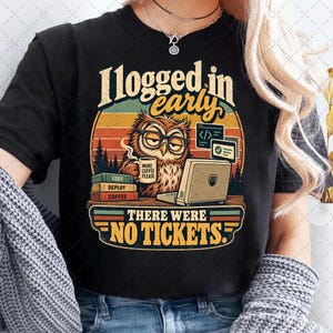 Ik logde vroeg in, er waren geen tickets png, grappige programmeur png, codeeruil png, ontwikkelaarshumor png, koffieprogrammeur png, techmedewerker png