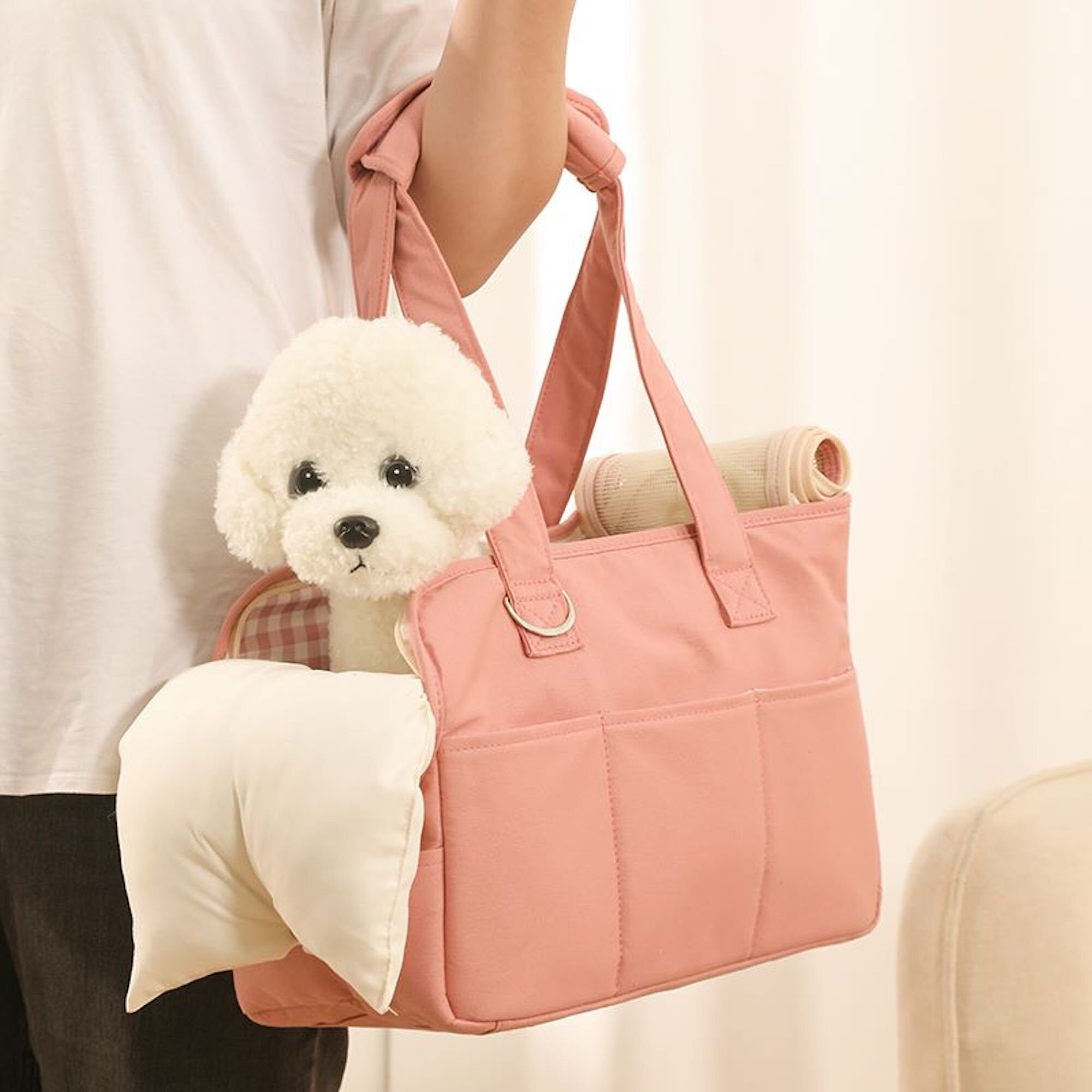 Luxe huisdier draagtas - Tas voor honden - Hondentas - 42 x 29 x 18 cm -  Wit