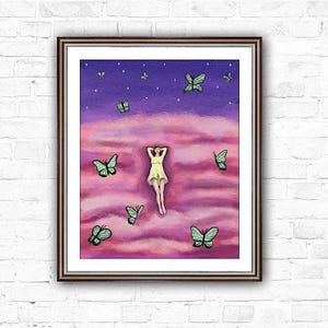 Digital Download - Surrender to the Moment – Dreamy Art Print for Inner Peace & Reflection
