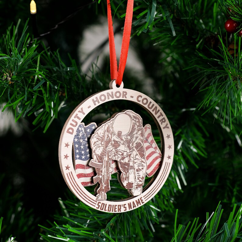 Veteran Christmas Ornament American Flag Ornaments Military Etsy