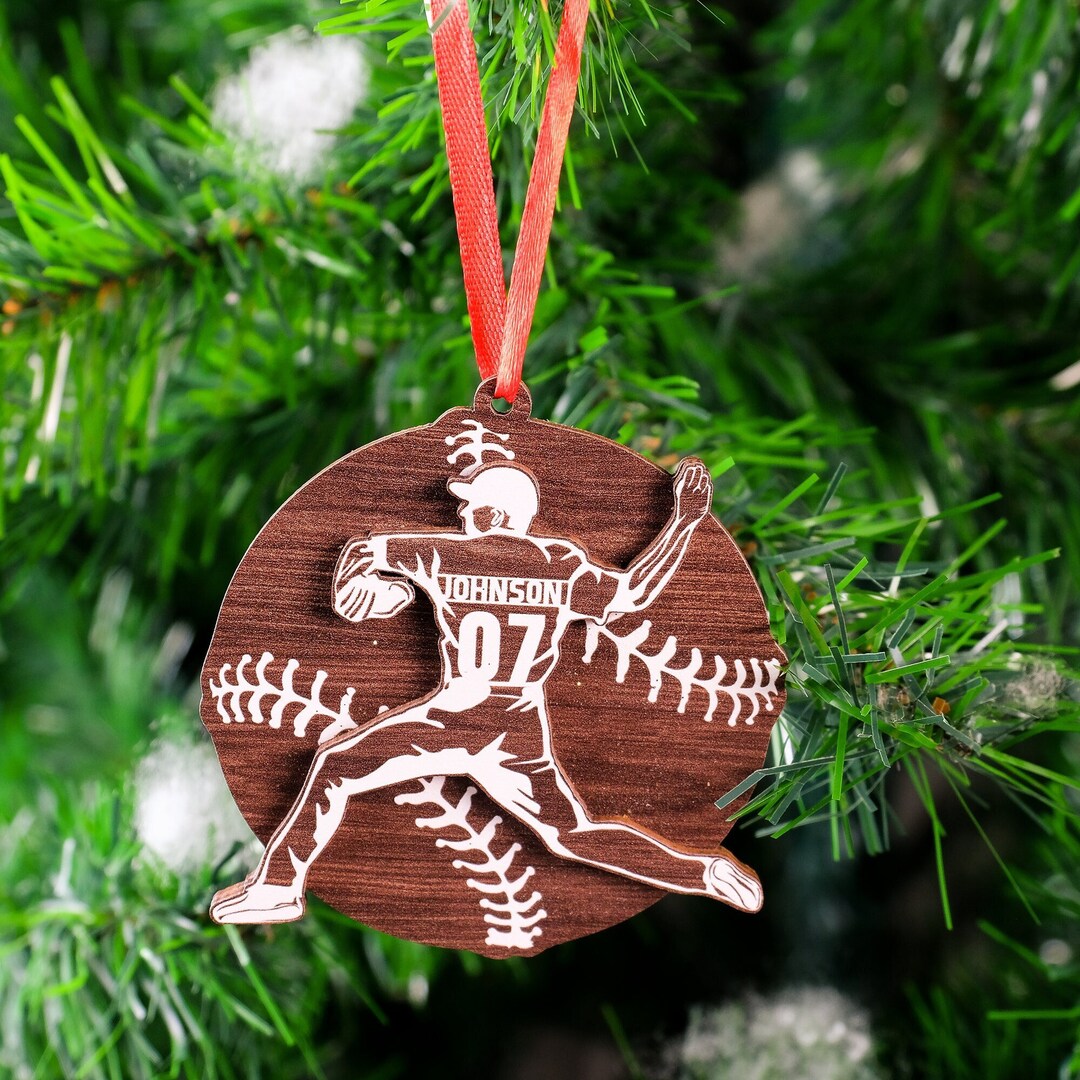 Personalized Baseball Ornament Baseball Player Ornament Etsy