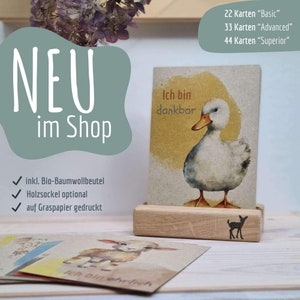 Affirmationskarten für Kinder, auf Graspapier gedruckt, im Bio-Baumwollbeutel | mit starken Affirmationen und liebevollen Tiermotiven
