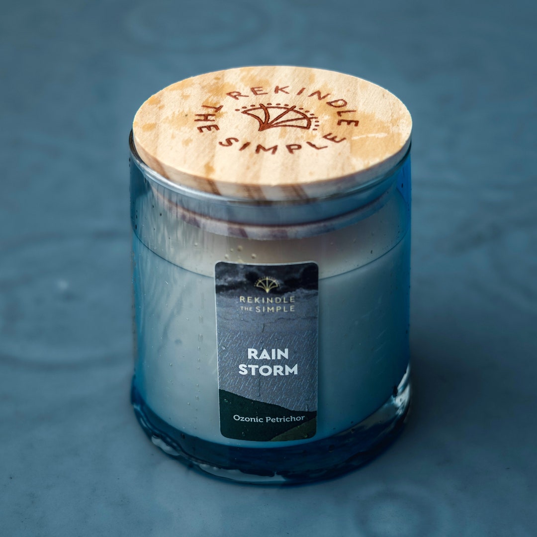 Rain Storm Candle 100 Soy Wax Crackling Wooden Wick Etsy UK