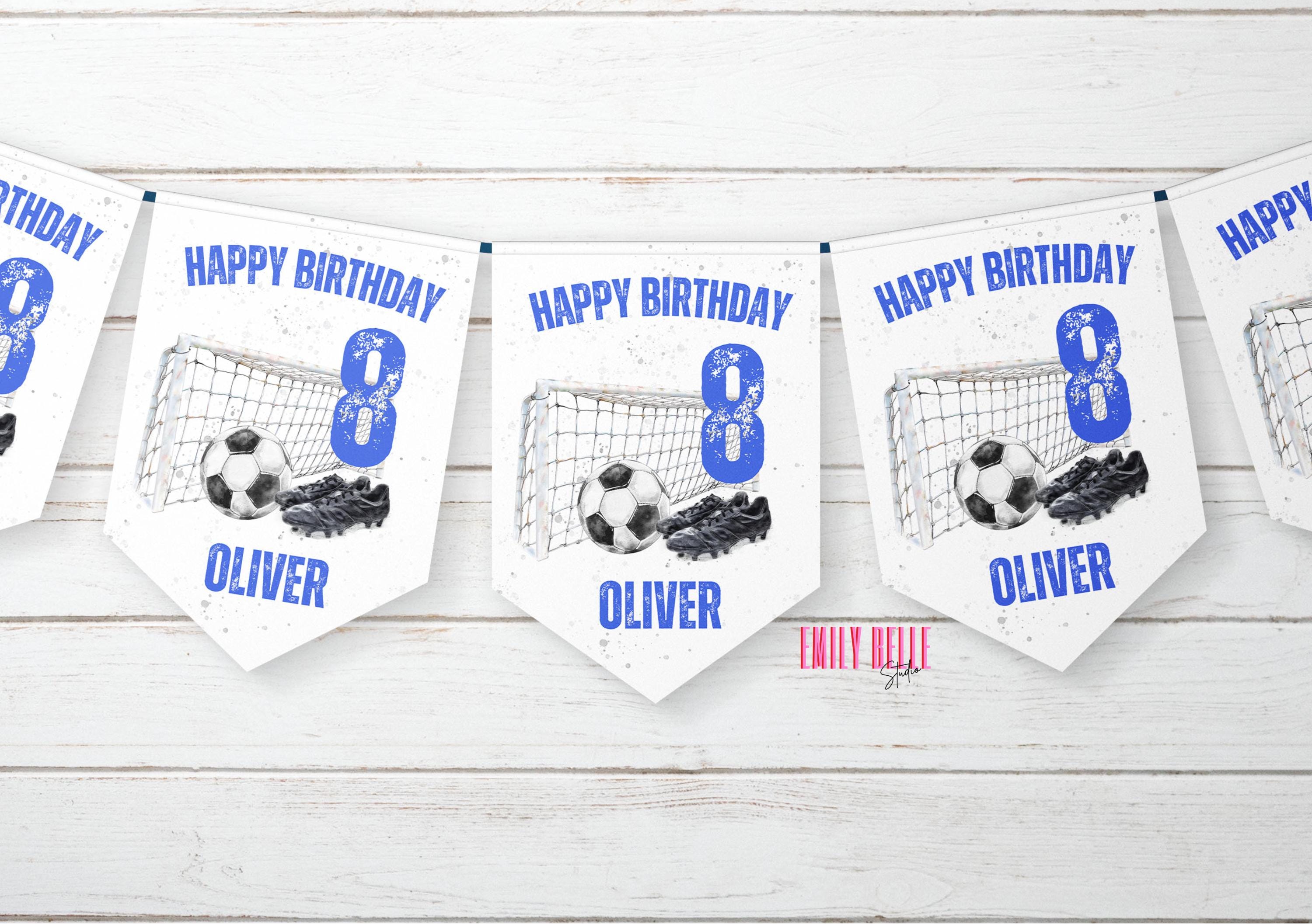 Football Happy Birthday Banner - Pre-Strung Brown & Green Glitter Decor For Themed Parties - View #5