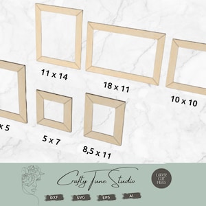 Picture Frame Laser Cut File - Photo Frame Glowforge Project - Cnc files for wood Digital Download