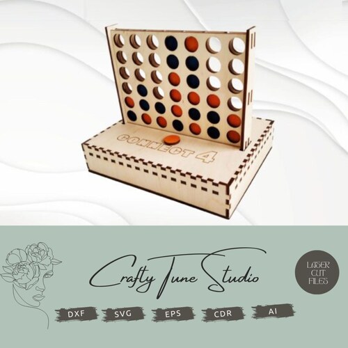 4 in a Row Game Laser Cut File Project Challenge Etsy