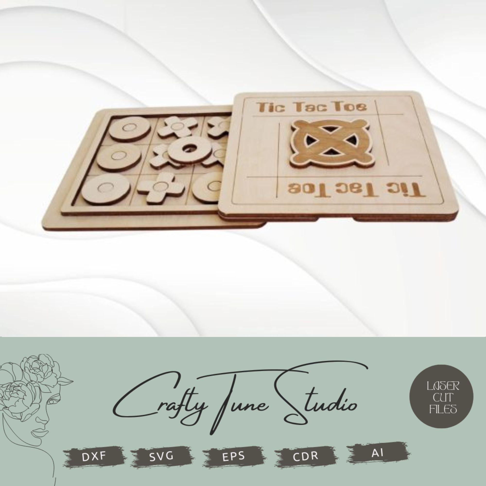 Tic Tac Toe Laser Cut File Glowforge Project Challenge Coin Dxf Board ...