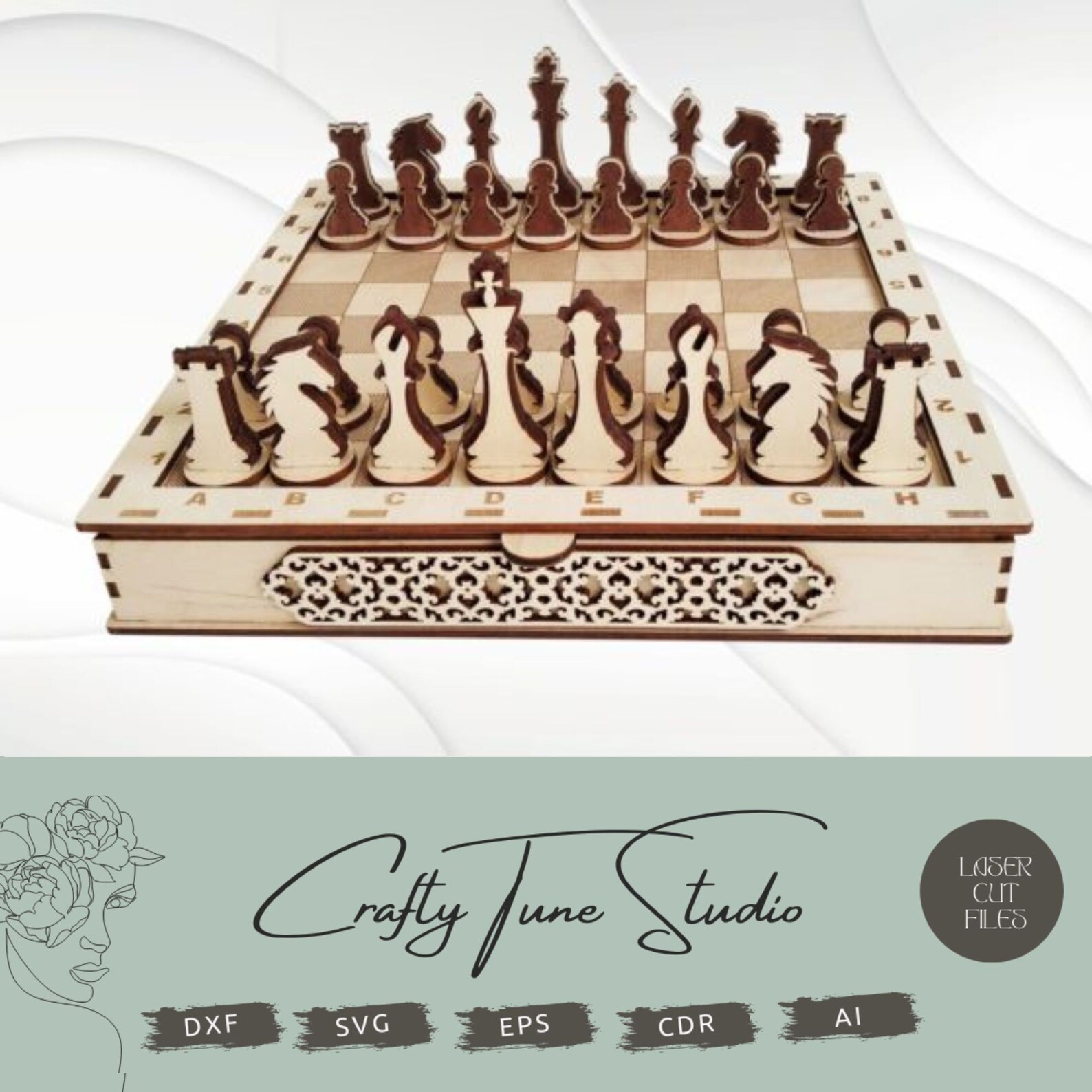 Wooden Chess Pieces Laser Cut File Project Etsy