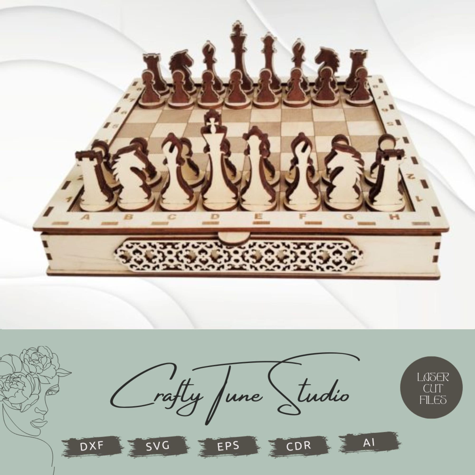 Wooden Chess Pieces Laser Cut File Project Etsy Canada