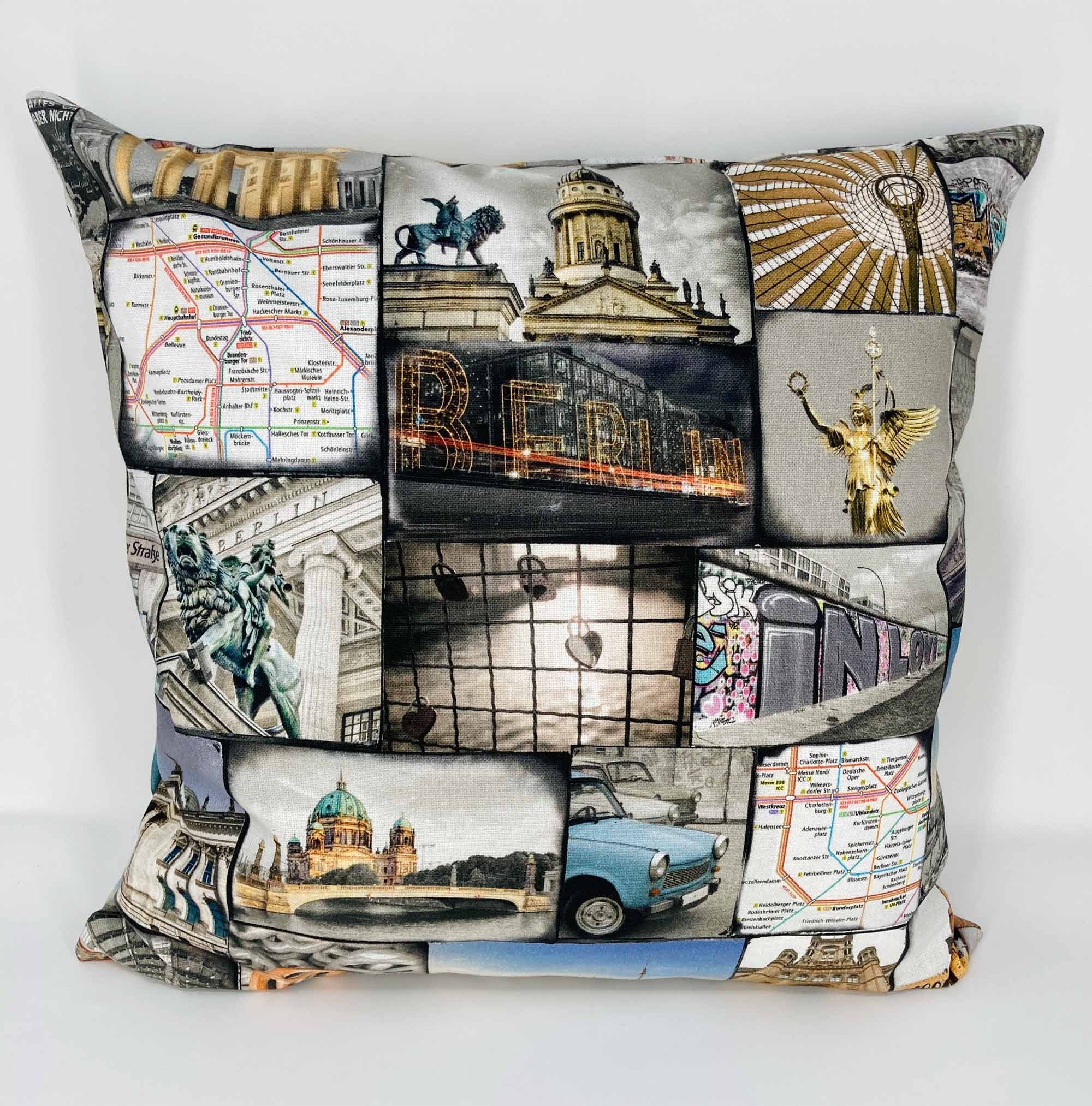 Berlin Motivkissen 40x40 Cm – Bedrucktes Sofakissen Aus Baumwolle, Waschbar, Mit/ohne Personalisierung