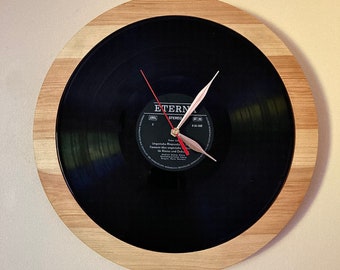 Horloge murale bois & vinyle