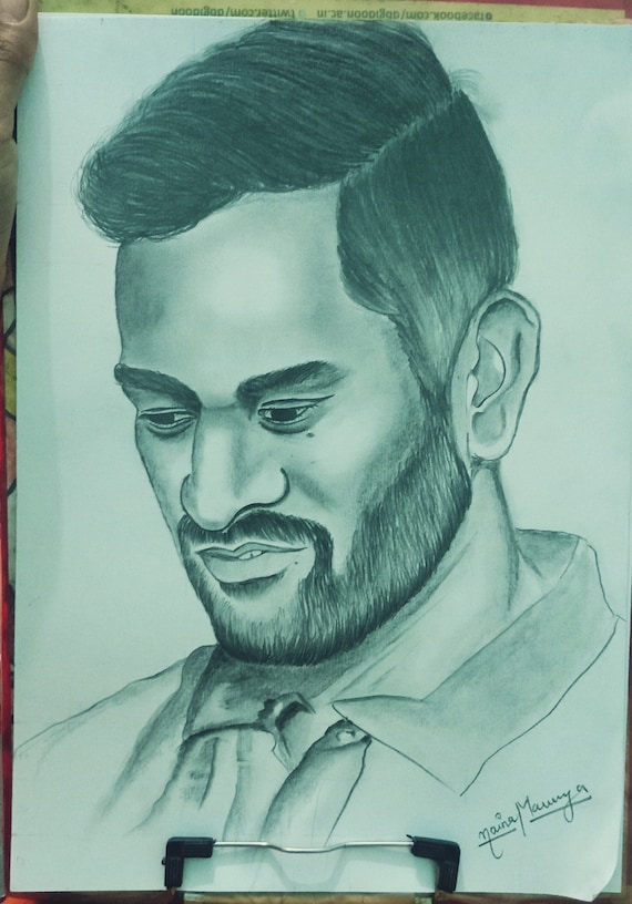 MS Dhoni drawing Pen on paper Portraits and Sketches Indian Drawing HD  phone wallpaper  Pxfuel