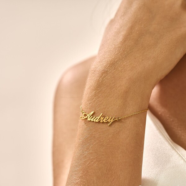 Gold Name Bracelet Etsy