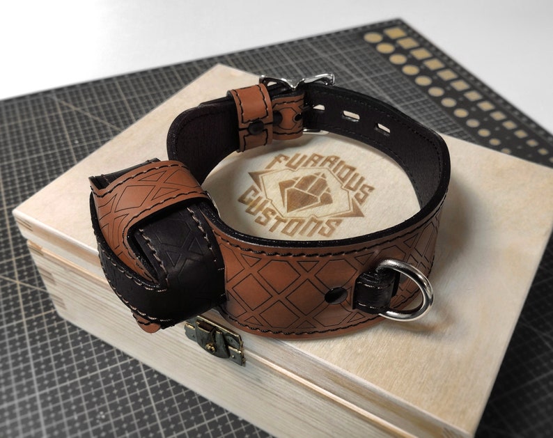 Leather Locking Shock Collar Custom BDSM Training Collar Etsy