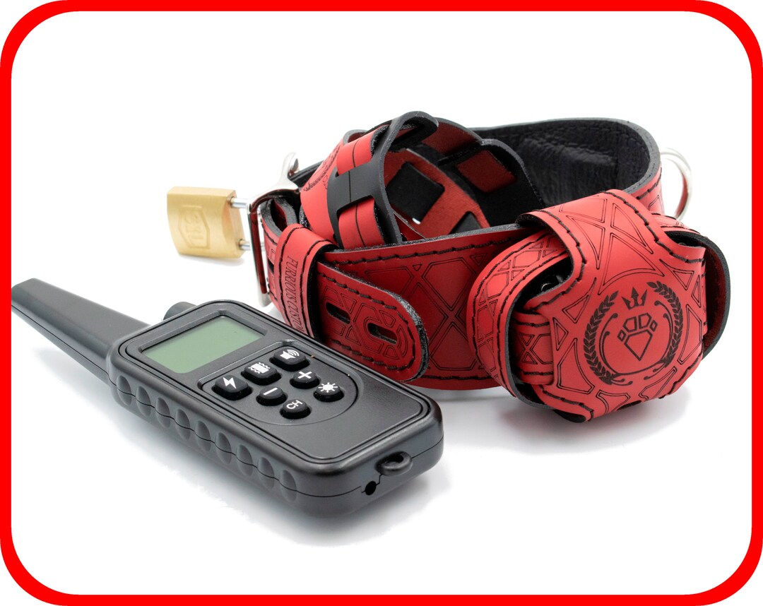 Premium Leather Locking Shock Collar Two Bracelets Custom Etsy Australia