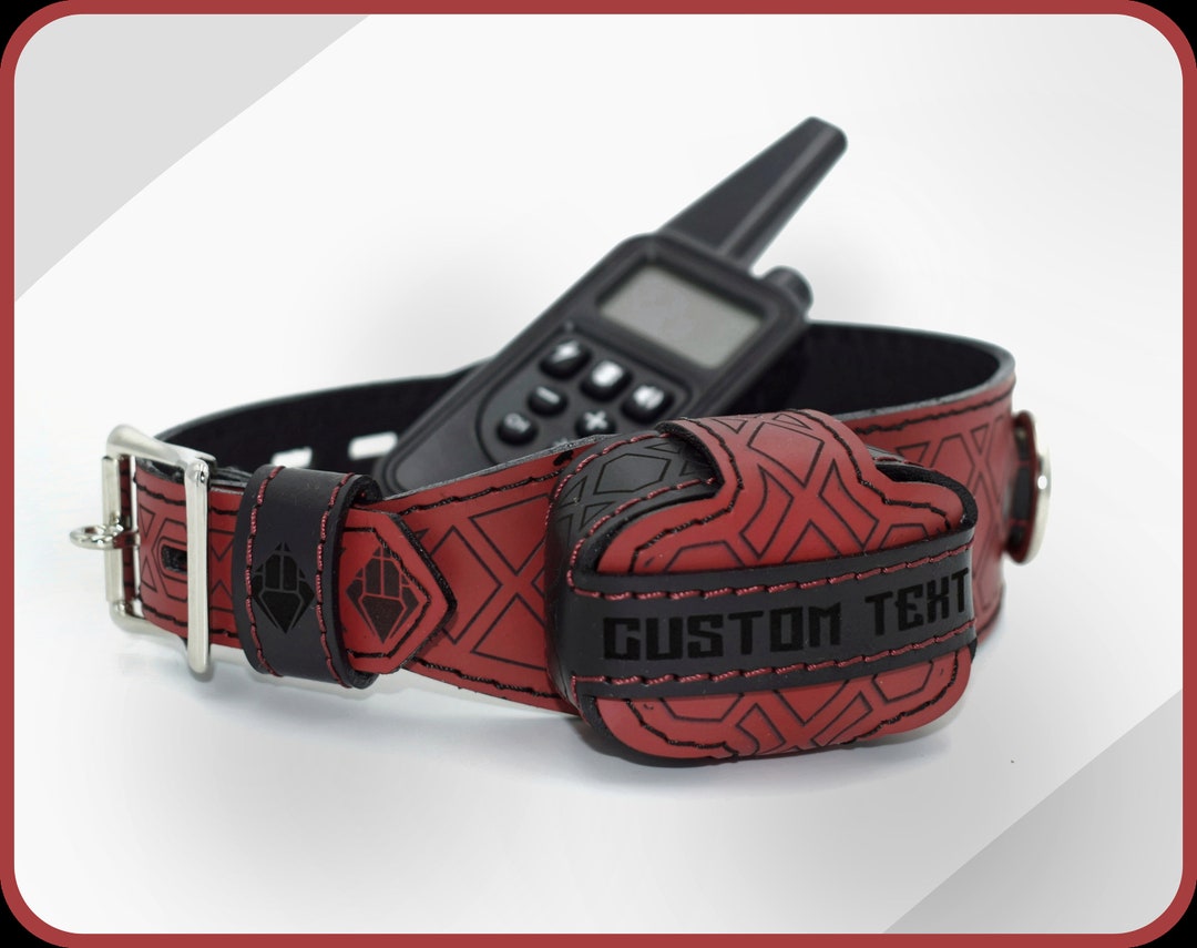 Genuine Leather Locking Shock Collar, Custom BDSM Training Collar