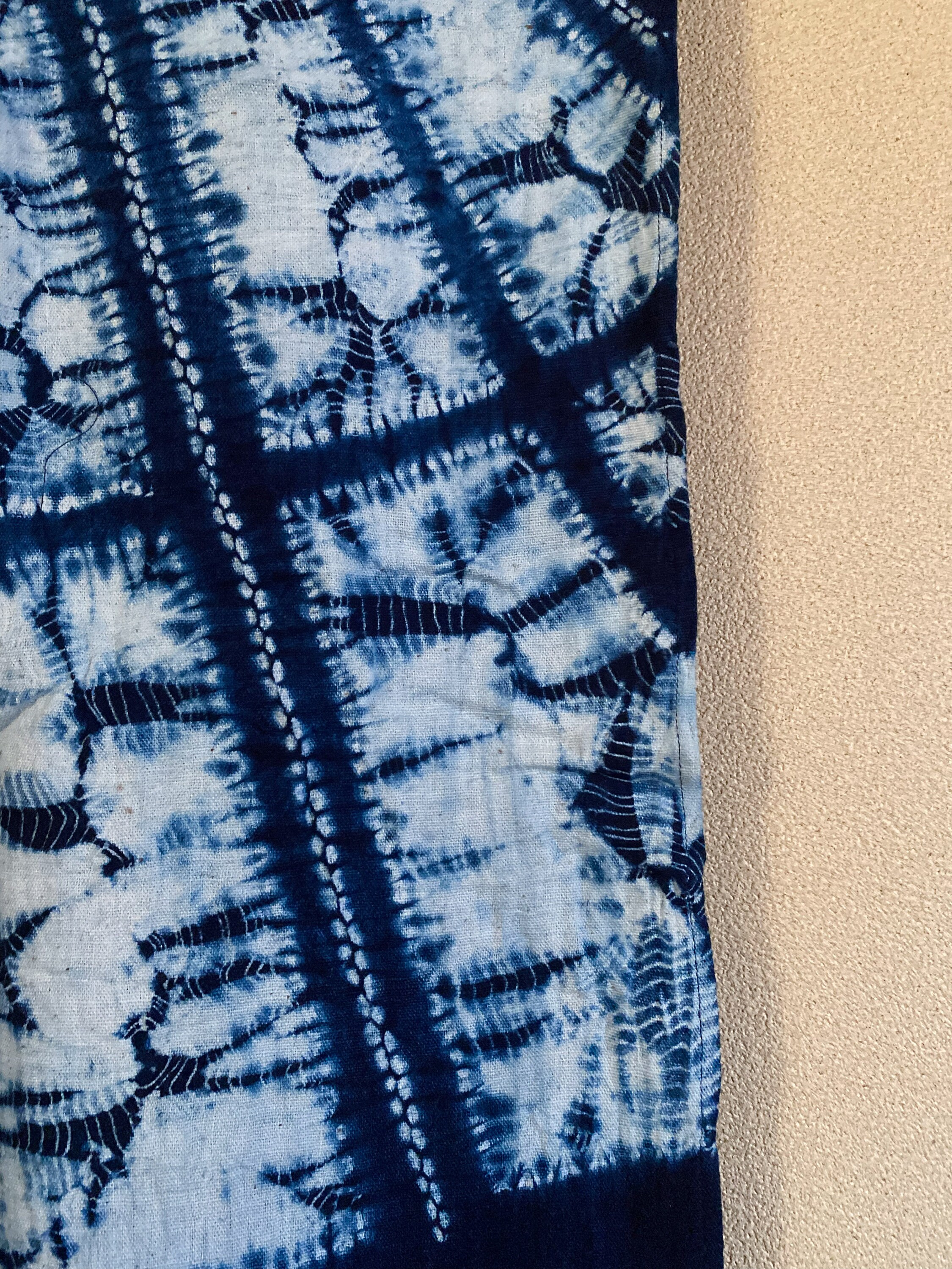 Japanese Shibori Indigo Dyed Fabric Door Curtain, Noren, Tie Dye - Etsy