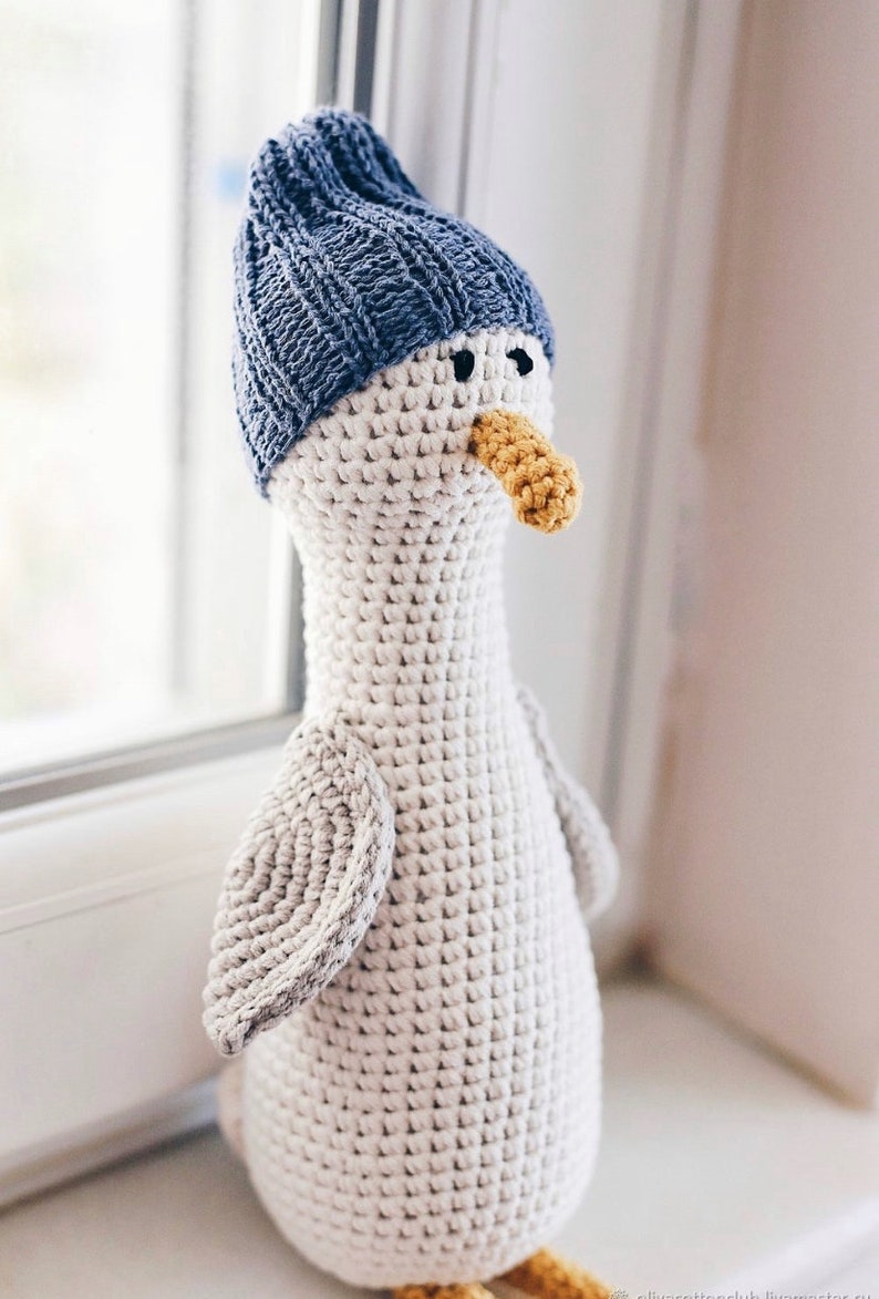 Mouette, mouette au Crochet, mouette Amigurumi, cadeau d'anniversaire, mouette mignonne, jouet mouette, cadeau pour enfant, mouette douce, oiseau, oiseau jouet, mme. fille oiseau image 5