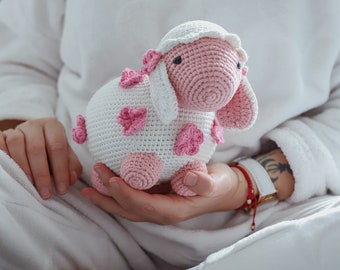 Mouton au crochet, agneau mignon, nouveau-né, animaux de la ferme, mouton au crochet, jouet d'agneau, jouet de mouton, mouton amigurumi, baa-agneau, animaux de compagnie, jouet pour animaux de compagnie, maison de ferme