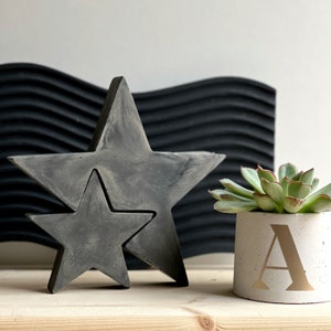 Concrete set of stars, freestanding star in a star, Christmas stars, joining star, Christmas ornament, minimalistic rustic scandi home