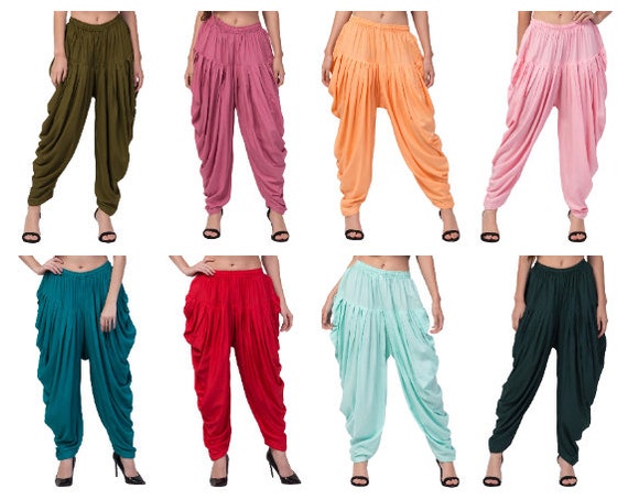 Salwar Punjabi Patiyala Trouser Comfortable Harem Pants Tunic Gym Yoga Work  Out Pajama Pantaloons Belly Dance Salwar for Women 