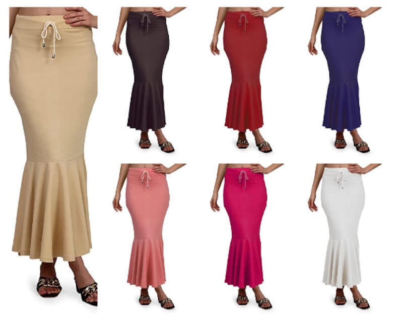 Women Flare Shape wear Casual Inskirt Daily Wear Petticoat Lycra Petticoat Readymade Petticoat Indian Sari Underskirt Saree Inner Wear Skirt image 1