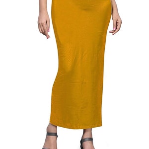 Vrouwen Fish Cut Shapewear Inskirt Dagelijkse kleding Petticoat Lycra Petticoat Readymade Petticoat Indiase Sari Onderrok Innerlijke slijtage Rok Silhouet Mustard yellow