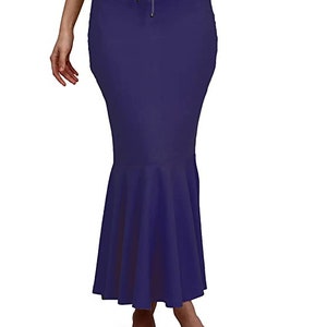 Women Flare Shape wear Casual Inskirt Daily Wear Petticoat Lycra Petticoat Readymade Petticoat Indian Sari Underskirt Saree Inner Wear Skirt Navy Blue