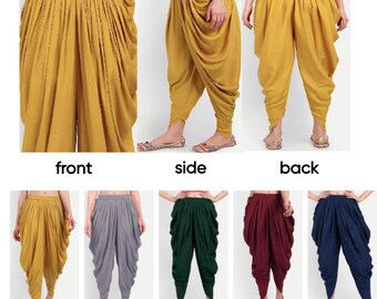 Shubhishi Women's Loose Fit Rayon Dhoti Pant for Women Patiala Slawar Bottom Wear Harem Pants