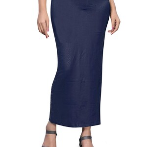 Vrouwen Fish Cut Shapewear Inskirt Dagelijkse kleding Petticoat Lycra Petticoat Readymade Petticoat Indiase Sari Onderrok Innerlijke slijtage Rok Silhouet Navy Blue