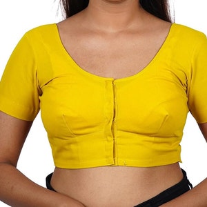 Readymade Cotton Saree Blouse Stretchable Blouse Indian Bollywood Designer Wedding Wear Lehenga Choli Top Sari Blouse yellow