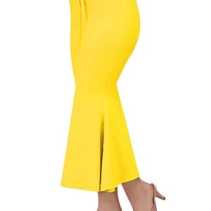 Women Flare Shape wear Casual Inskirt Daily Wear Petticoat Lycra Petticoat Readymade Petticoat Indian Sari Underskirt Saree Inner Wear Skirt Yellow