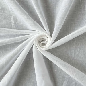 White 100% Cotton Voile Fabric Sheer Apparel Fabric by the yard Cotton Voile Fabric for curtains , apparel