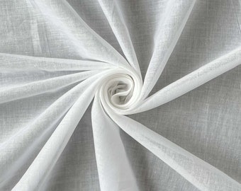 White 100% Cotton Voile Fabric Sheer Apparel Fabric by the yard Cotton Voile Fabric for curtains , apparel