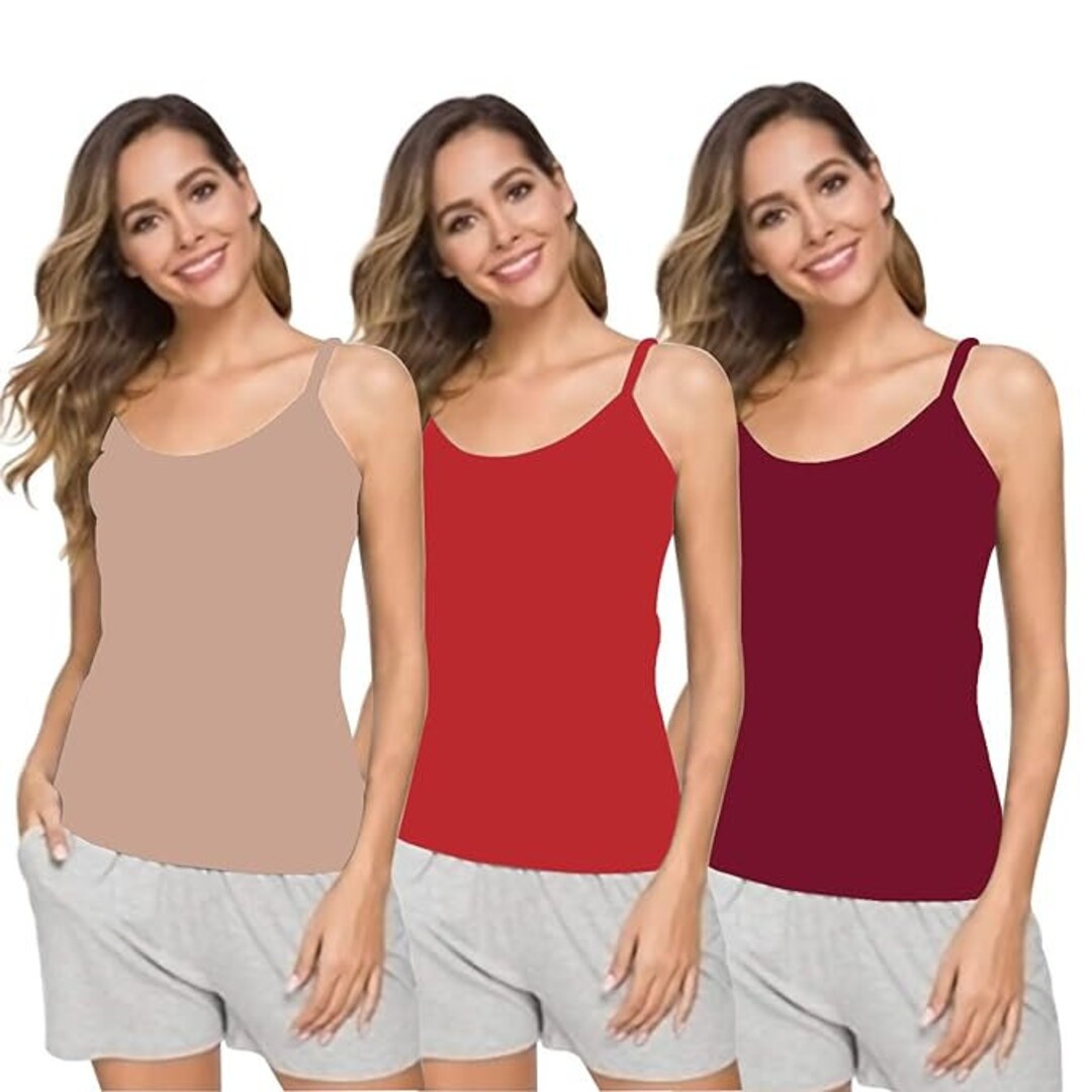 Spaghetti Top Soft Cotton Slip Innerwear Camisole With Adjustable Strap