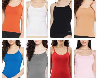 Women's Stretch Cotton Camisole, Women’s Cotton Tank, Breathable Cotton top/Spaghetti Strap Tank Top/Round Neck Cami.