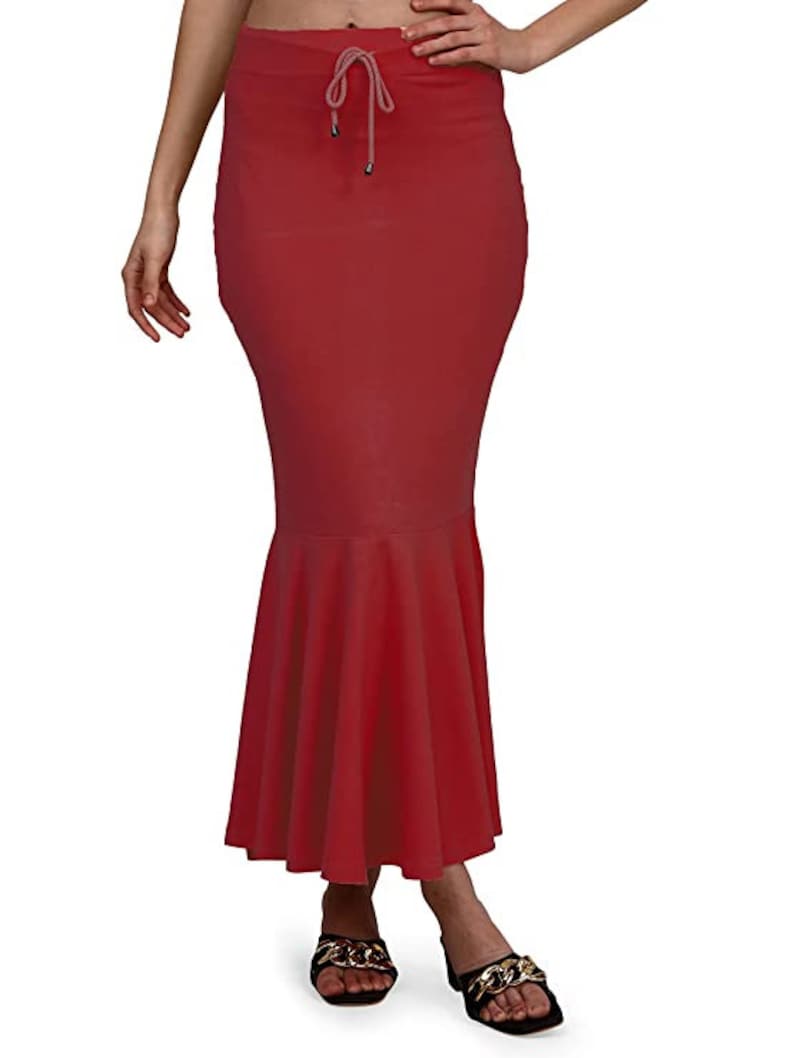 Women Flare Shape wear Casual Inskirt Daily Wear Petticoat Lycra Petticoat Readymade Petticoat Indian Sari Underskirt Saree Inner Wear Skirt Maroon