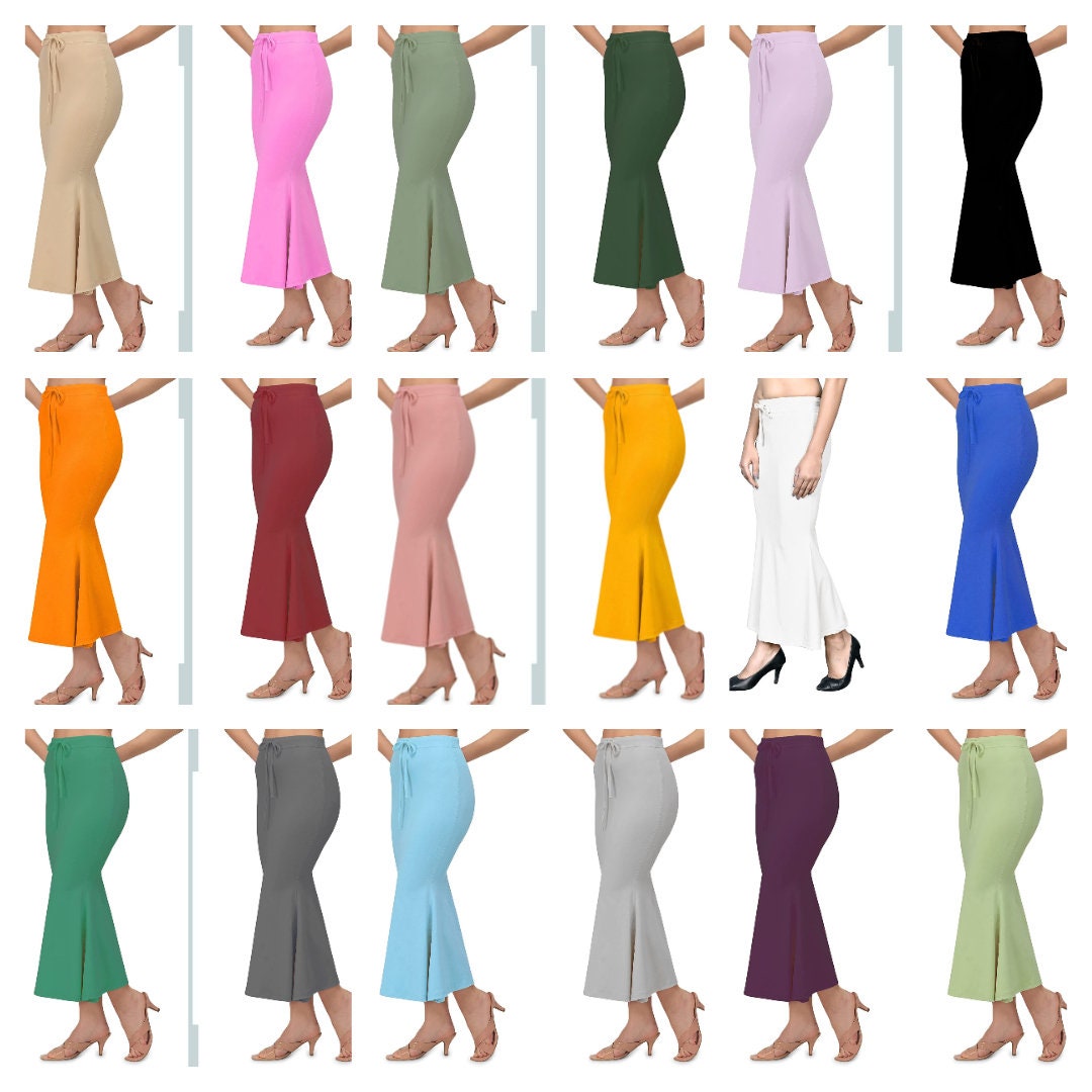 Cotton Blended Shape Wear Saree Petticoat Women Bottom Wear Long Skirts Blue