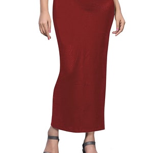 Vrouwen Fish Cut Shapewear Inskirt Dagelijkse kleding Petticoat Lycra Petticoat Readymade Petticoat Indiase Sari Onderrok Innerlijke slijtage Rok Silhouet Maroon