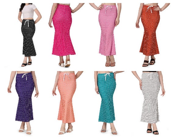 Women Shapewear Polka Dot Design Saree Casual Inskirt Petticoat