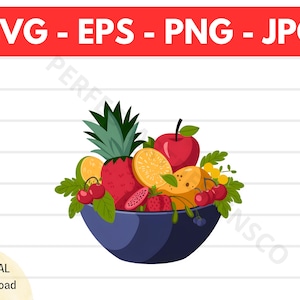 Obstsalat-Svg-Datei für Cricut, Silhouette, Obstsalat-Clip-Art, Obstsalat-Shirt-Design, Obstsalat-Vektorgrafik