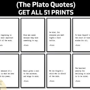 51 Plato Quotes, Printable Philosophy Wall Art, Ancient Greek Digital Download, The Republic Inspired Home & Office Decor Set