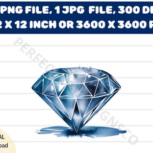 Diamonds Watercolor Clipart, Diamonds Watercolor Png Transparent Background Digital Download, Diamonds Printable Graphic
